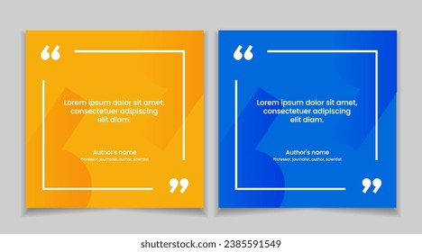 3D bubble testimonial banner, quote, infographic. Social media post template designs for quotes. Empty speech bubbles, quote bubbles and text box. Vector Illustration EPS10.