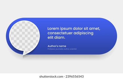 3D bubble testimonial banner, quote, infographic. Social media post template designs for quotes. Empty speech bubbles, quote bubbles and text box. Vector Illustration EPS10.