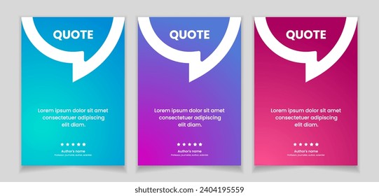 3D bubble testimonial banner, quote, infographic. Social media post template designs for quotes. Empty speech bubbles, quote bubbles and text box. Vector Illustration EPS10.