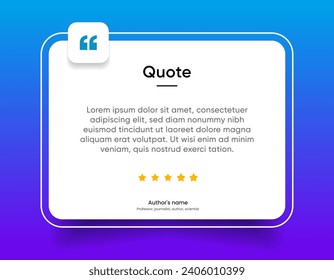3D bubble testimonial banner, quote, infographic. Social media post template designs for quotes. Empty speech bubbles, quote bubbles and text box. Vector Illustration EPS10.