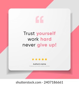 3D bubble testimonial banner, quote, infographic. Social media post template designs for quotes. Empty speech bubbles, quote bubbles and text box. Vector Illustration EPS10.