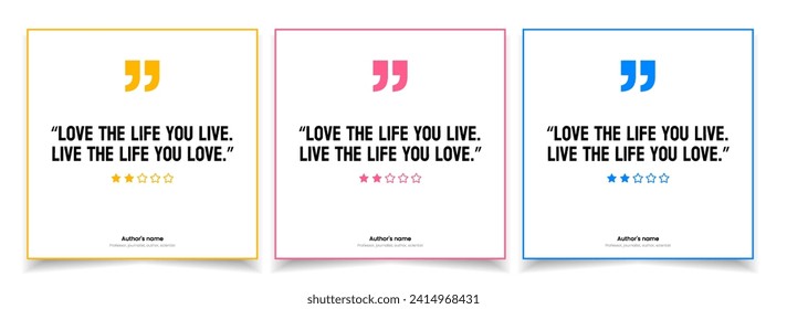 3D bubble testimonial banner, quote, infographic. Social media post template designs for quotes. Empty speech bubbles, quote bubbles and text box. Vector Illustration EPS10.