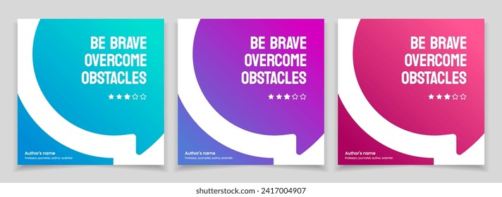 3D bubble testimonial banner, quote, infographic. Social media post template designs for quotes. Empty speech bubbles, quote bubbles and text box. Vector Illustration EPS10.