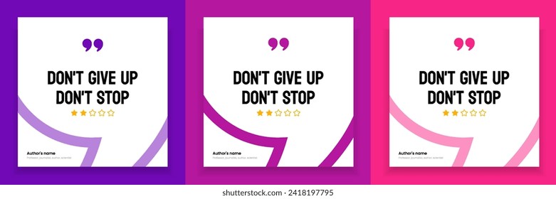 3D bubble testimonial banner, quote, infographic. Social media post template designs for quotes. Empty speech bubbles, quote bubbles and text box. Vector Illustration EPS10.