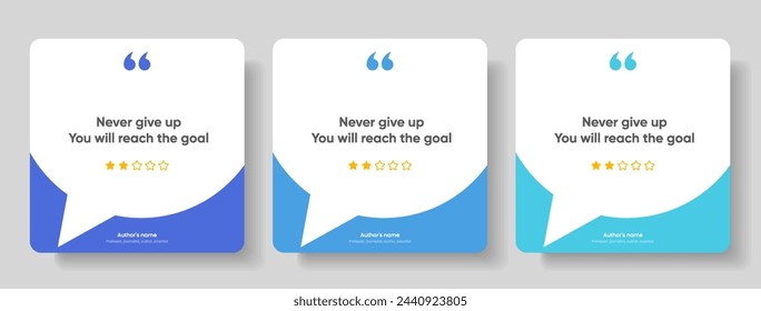 3D bubble testimonial banner, quote, infographic. Social media post template designs for quotes. Empty speech bubbles, quote bubbles and text box. Vector Illustration EPS10.