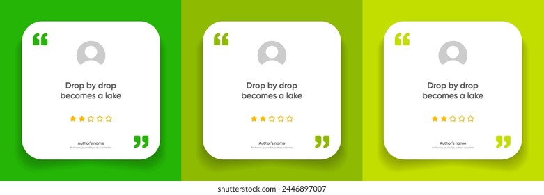 3D bubble testimonial banner, quote, infographic. Social media post template designs for quotes. Empty speech bubbles, quote bubbles and text box. Vector Illustration EPS10.