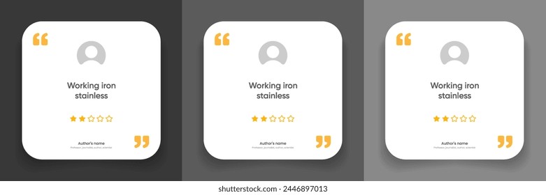 3D bubble testimonial banner, quote, infographic. Social media post template designs for quotes. Empty speech bubbles, quote bubbles and text box. Vector Illustration EPS10.