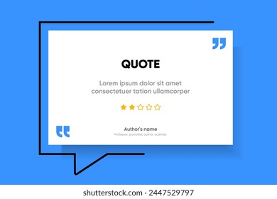 3D bubble testimonial banner, quote, infographic. Social media post template designs for quotes. Empty speech bubbles, quote bubbles and text box. Vector Illustration EPS10.