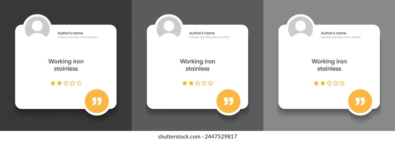 3D bubble testimonial banner, quote, infographic. Social media post template designs for quotes. Empty speech bubbles, quote bubbles and text box. Vector Illustration EPS10.