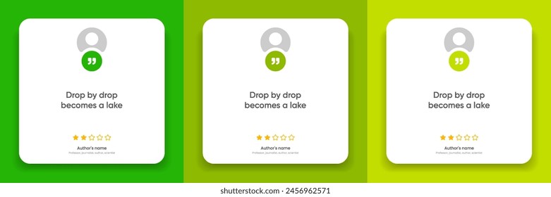 3D bubble testimonial banner, quote, infographic. Social media post template designs for quotes. Empty speech bubbles, quote bubbles and text box. Vector Illustration EPS10.