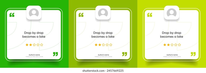 3D bubble testimonial banner, quote, infographic. Social media post template designs for quotes. Empty speech bubbles, quote bubbles and text box. Vector Illustration EPS10.