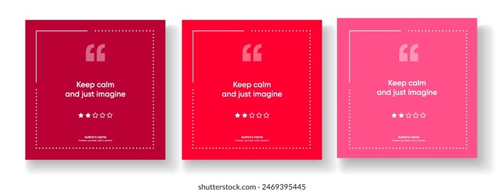 3D bubble testimonial banner, quote, infographic. Social media post template designs for quotes. Empty speech bubbles, quote bubbles and text box. Vector Illustration EPS10.