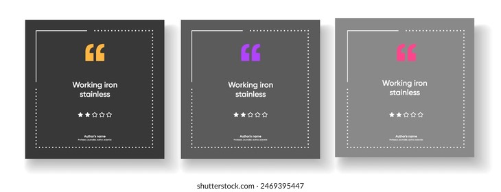 3D bubble testimonial banner, quote, infographic. Social media post template designs for quotes. Empty speech bubbles, quote bubbles and text box. Vector Illustration EPS10.