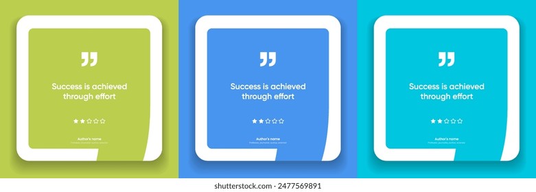 3D bubble testimonial banner, quote, infographic. Social media post template designs for quotes. Empty speech bubbles, quote bubbles and text box. Vector Illustration EPS10.