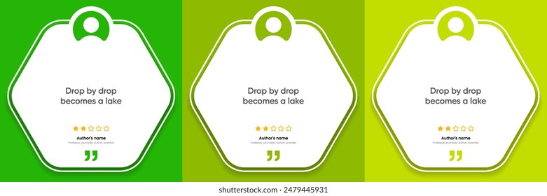 3D bubble testimonial banner, quote, infographic. Social media post template designs for quotes. Empty speech bubbles, quote bubbles and text box. Vector Illustration EPS10.