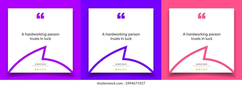 3D bubble testimonial banner, quote, infographic. Social media post template designs for quotes. Empty speech bubbles, quote bubbles and text box. Vector Illustration EPS10.