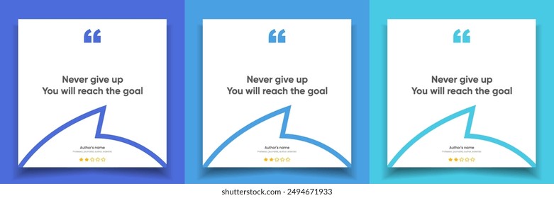3D bubble testimonial banner, quote, infographic. Social media post template designs for quotes. Empty speech bubbles, quote bubbles and text box. Vector Illustration EPS10.
