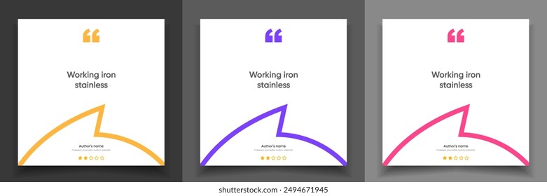 3D bubble testimonial banner, quote, infographic. Social media post template designs for quotes. Empty speech bubbles, quote bubbles and text box. Vector Illustration EPS10.