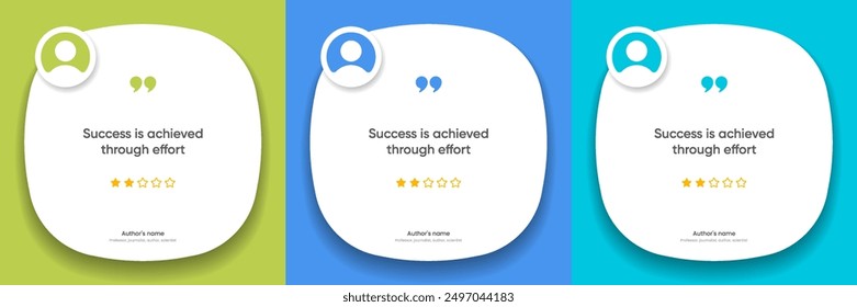 3D bubble testimonial banner, quote, infographic. Social media post template designs for quotes. Empty speech bubbles, quote bubbles and text box. Vector Illustration EPS10.