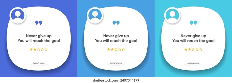 3D bubble testimonial banner, quote, infographic. Social media post template designs for quotes. Empty speech bubbles, quote bubbles and text box. Vector Illustration EPS10.