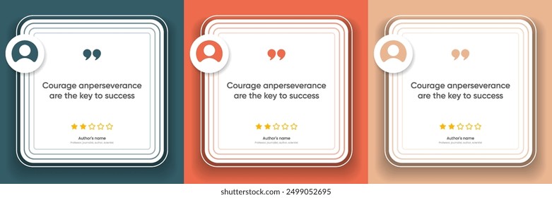 3D bubble testimonial banner, quote, infographic. Social media post template designs for quotes. Empty speech bubbles, quote bubbles and text box. Vector Illustration EPS10.