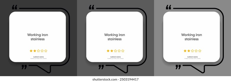 3D bubble testimonial banner, quote, infographic. Social media post template designs for quotes. Empty speech bubbles, quote bubbles and text box. Vector Illustration EPS10.