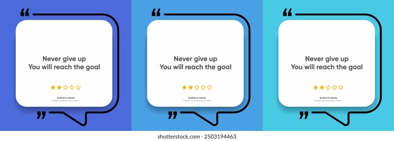 3D bubble testimonial banner, quote, infographic. Social media post template designs for quotes. Empty speech bubbles, quote bubbles and text box. Vector Illustration EPS10.