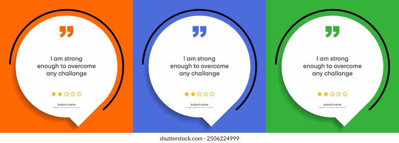 3D bubble testimonial banner, quote, infographic. Social media post template designs for quotes. Empty speech bubbles, quote bubbles and text box. Vector Illustration EPS10.