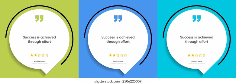 3D bubble testimonial banner, quote, infographic. Social media post template designs for quotes. Empty speech bubbles, quote bubbles and text box. Vector Illustration EPS10.