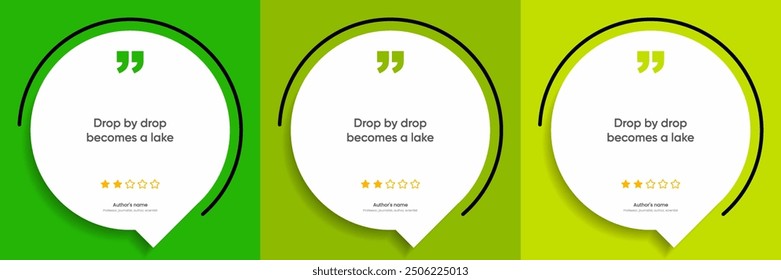 3D bubble testimonial banner, quote, infographic. Social media post template designs for quotes. Empty speech bubbles, quote bubbles and text box. Vector Illustration EPS10.