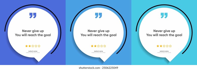 3D bubble testimonial banner, quote, infographic. Social media post template designs for quotes. Empty speech bubbles, quote bubbles and text box. Vector Illustration EPS10.