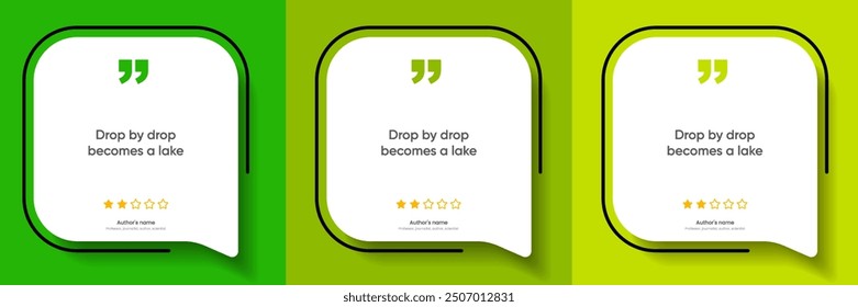 3D bubble testimonial banner, quote, infographic. Social media post template designs for quotes. Empty speech bubbles, quote bubbles and text box. Vector Illustration EPS10.