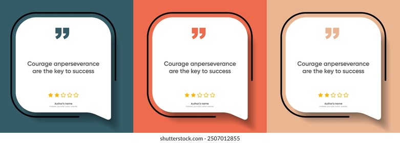 3D bubble testimonial banner, quote, infographic. Social media post template designs for quotes. Empty speech bubbles, quote bubbles and text box. Vector Illustration EPS10.