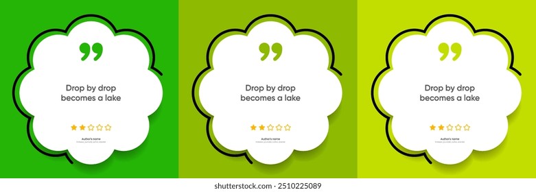 3D bubble testimonial banner, quote, infographic. Social media post template designs for quotes. Empty speech bubbles, quote bubbles and text box. Vector Illustration EPS10.