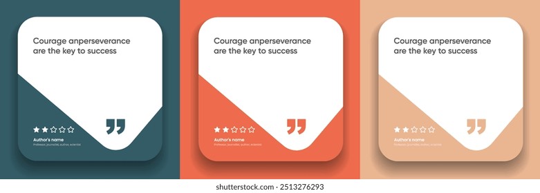 3D bubble testimonial banner, citação, infográfico. Projetos de modelo de postagem de mídia social para cotações. Bolhas de fala vazias, bolhas de citação e caixa de texto. Ilustração vetorial EPS10.