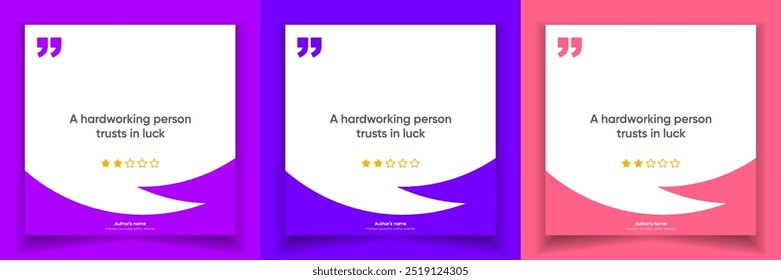 3D bubble testimonial banner, citação, infográfico. Projetos de modelo de postagem de mídia social para cotações. Bolhas de fala vazias, bolhas de citação e caixa de texto. Ilustração vetorial EPS10.