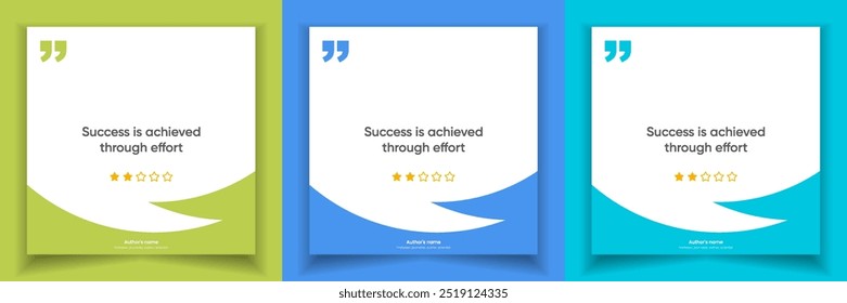 3D bubble testimonial banner, quote, infographic. Social media post template designs for quotes. Empty speech bubbles, quote bubbles and text box. Vector Illustration EPS10.