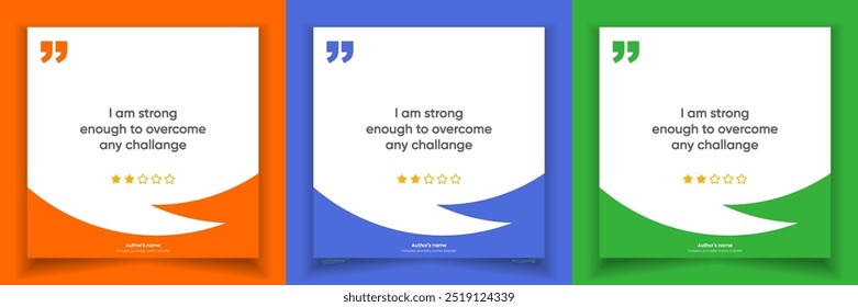 3D bubble testimonial banner, quote, infographic. Social media post template designs for quotes. Empty speech bubbles, quote bubbles and text box. Vector Illustration EPS10.