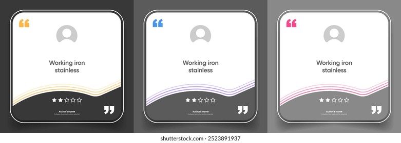 3D bubble testimonial banner, quote, infographic. Social media post template designs for quotes. Empty speech bubbles, quote bubbles and text box. Vector Illustration EPS10.