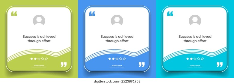 3D bubble testimonial banner, quote, infographic. Social media post template designs for quotes. Empty speech bubbles, quote bubbles and text box. Vector Illustration EPS10.