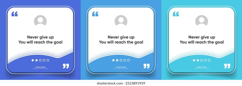 3D bubble testimonial banner, quote, infographic. Social media post template designs for quotes. Empty speech bubbles, quote bubbles and text box. Vector Illustration EPS10.