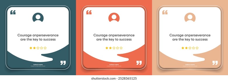 3D bubble testimonial banner, quote, infographic. Social media post template designs for quotes. Empty speech bubbles, quote bubbles and text box. Vector Illustration EPS10.