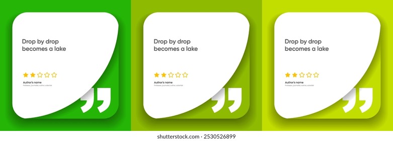3D bubble testimonial banner, quote, infographic. Social media post template designs for quotes. Empty speech bubbles, quote bubbles and text box. Vector Illustration EPS10.