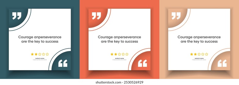 3D bubble testimonial banner, quote, infographic. Social media post template designs for quotes. Empty speech bubbles, quote bubbles and text box. Vector Illustration EPS10.