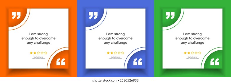 3D bubble testimonial banner, quote, infographic. Social media post template designs for quotes. Empty speech bubbles, quote bubbles and text box. Vector Illustration EPS10.