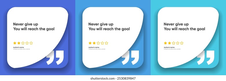 3D bubble testimonial banner, quote, infographic. Social media post template designs for quotes. Empty speech bubbles, quote bubbles and text box. Vector Illustration EPS10.