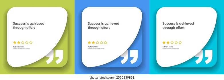 3D bubble testimonial banner, quote, infographic. Social media post template designs for quotes. Empty speech bubbles, quote bubbles and text box. Vector Illustration EPS10.