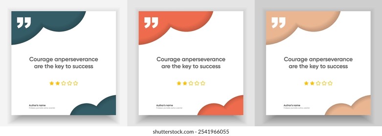 3D bubble testimonial banner, quote, infographic. Social media post template designs for quotes. Empty speech bubbles, quote bubbles and text box. Vector Illustration EPS10.