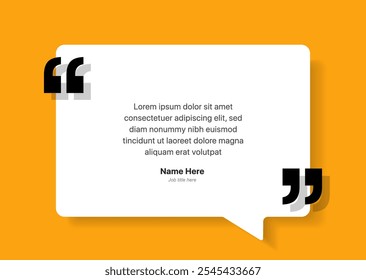 3D bubble testimonial banner, quote, infographic. Social media post template designs for quotes. Empty speech bubbles, quote bubbles and text box. Vector Illustration EPS10.