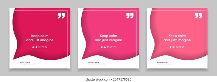 3D bubble testimonial banner, quote, infographic. Social media post template designs for quotes. Empty speech bubbles, quote bubbles and text box. Vector Illustration EPS10.